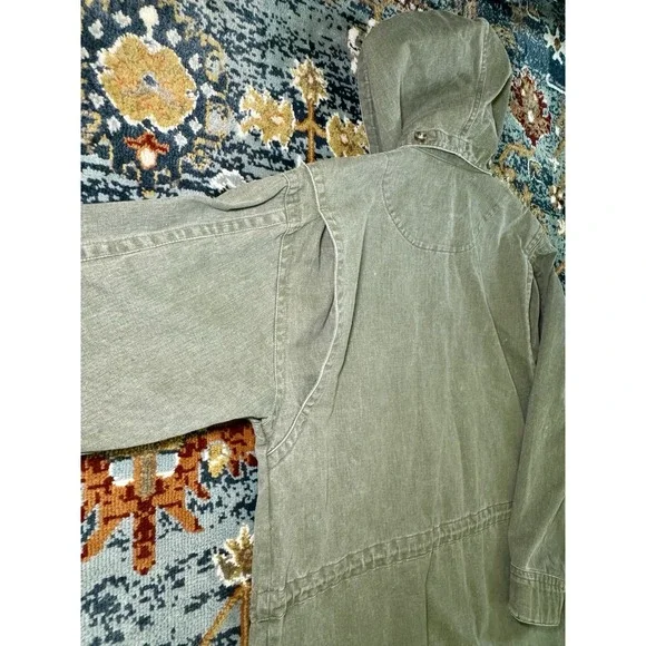 VTG Eddie Bauer Cotton Field Jacket Green Men Medium Chore Barn Utility *see pic - Picture 8 of 11